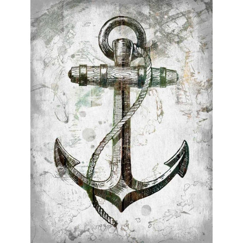 Anchors Away Black Modern Wood Framed Art Print by Lewis, Sheldon