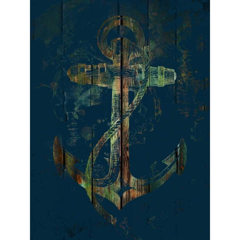 Anchors Away 2 Black Modern Wood Framed Art Print with Double Matting by Lewis, Sheldon