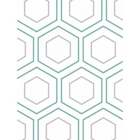 Geo In Teal Black Modern Wood Framed Art Print with Double Matting by Lewis, Sheldon