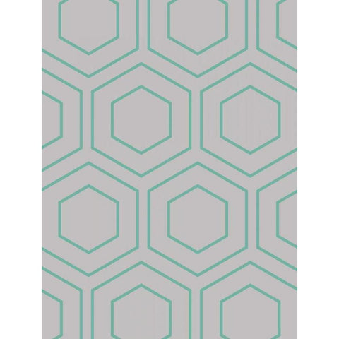 Geo Teal Grey White Modern Wood Framed Art Print by Lewis, Sheldon