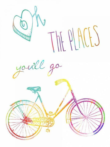 Oh The Places Youll Go Black Ornate Wood Framed Art Print with Double Matting by Lewis, Sheldon