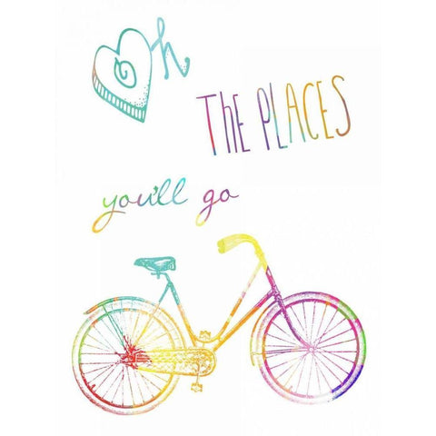 Oh The Places Youll Go Black Modern Wood Framed Art Print by Lewis, Sheldon