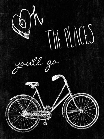 Oh The Places Youll Go White Modern Wood Framed Art Print with Double Matting by Lewis, Sheldon