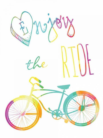 Enjoy The Ride Black Ornate Wood Framed Art Print with Double Matting by Lewis, Sheldon