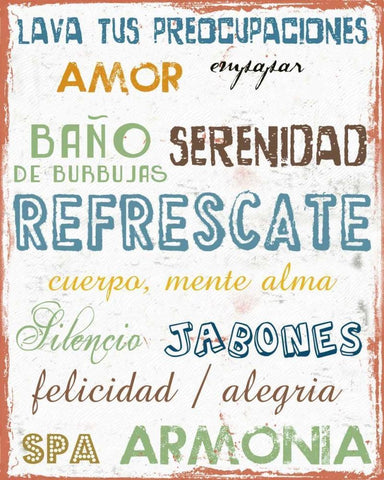 Spanish Bath White Modern Wood Framed Art Print with Double Matting by Lewis, Sheldon