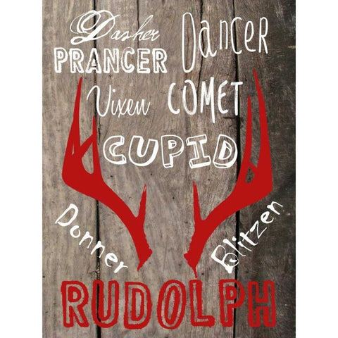 All Of The Other Reindeer Black Modern Wood Framed Art Print with Double Matting by Lewis, Sheldon
