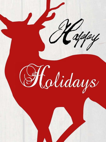 Happy Holidays White Modern Wood Framed Art Print with Double Matting by Lewis, Sheldon