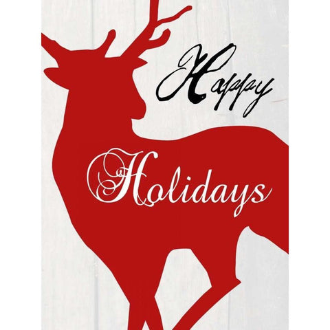 Happy Holidays White Modern Wood Framed Art Print by Lewis, Sheldon