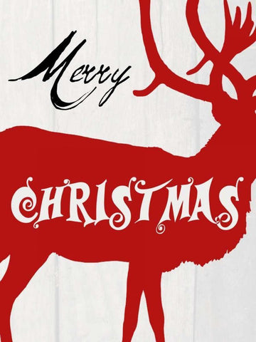 Merry Christmas White Modern Wood Framed Art Print with Double Matting by Lewis, Sheldon