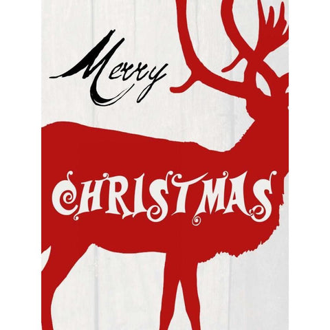 Merry Christmas White Modern Wood Framed Art Print by Lewis, Sheldon