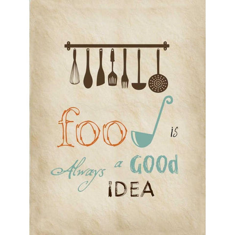 Good Food Black Modern Wood Framed Art Print with Double Matting by Lewis, Sheldon