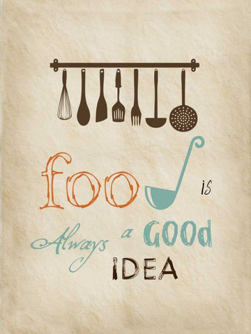 Good Food Black Ornate Wood Framed Art Print with Double Matting by Lewis, Sheldon