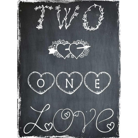 One Love Black Modern Wood Framed Art Print with Double Matting by Lewis, Sheldon