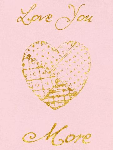 Love You More White Modern Wood Framed Art Print with Double Matting by Lewis, Sheldon