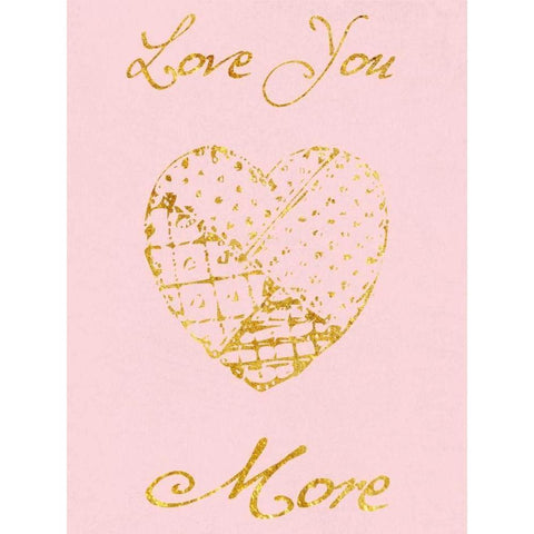 Love You More Gold Ornate Wood Framed Art Print with Double Matting by Lewis, Sheldon