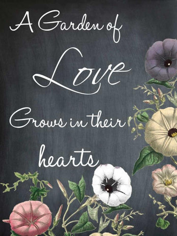 A Garden Of Love Black Ornate Wood Framed Art Print with Double Matting by Lewis, Sheldon