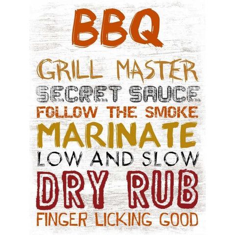 BBQ Board Black Modern Wood Framed Art Print by Lewis, Sheldon