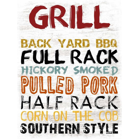 Grill Board Black Modern Wood Framed Art Print with Double Matting by Lewis, Sheldon