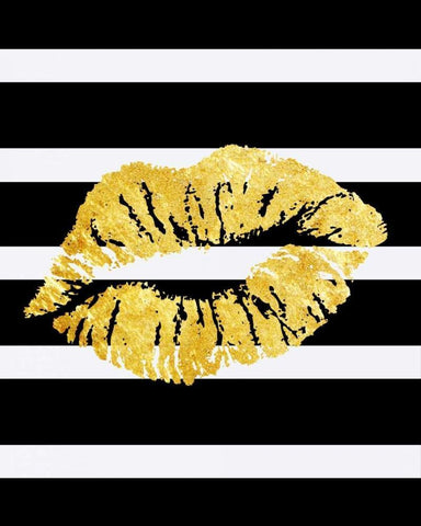 kisssy Lips White Modern Wood Framed Art Print with Double Matting by Lewis, Sheldon