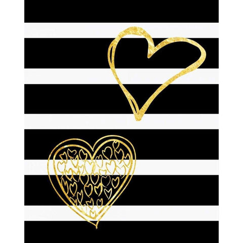 Lovers Hearts Black Modern Wood Framed Art Print by Lewis, Sheldon
