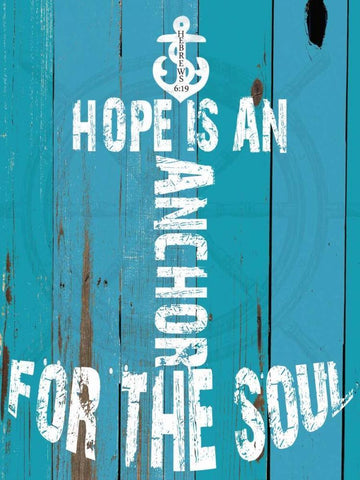 Hebrews 6-19 White Modern Wood Framed Art Print with Double Matting by Lewis, Sheldon