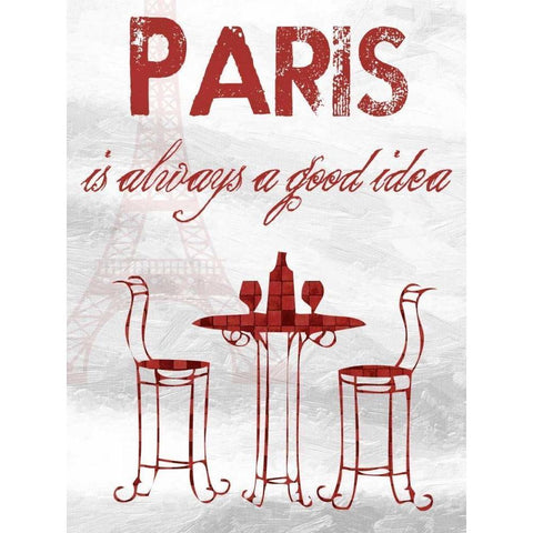 Paris Time Black Modern Wood Framed Art Print with Double Matting by Lewis, Sheldon