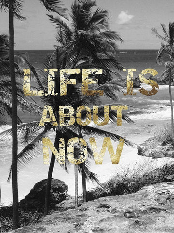 Life is About Now White Modern Wood Framed Art Print with Double Matting by Lewis, Sheldon