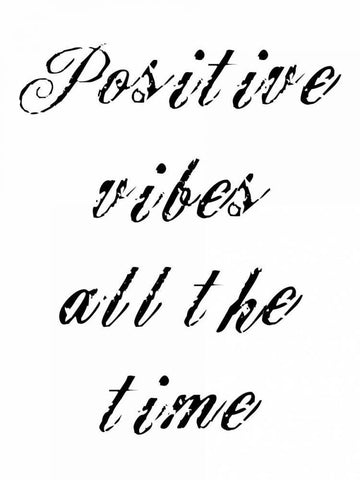 Positive Vibes Black Ornate Wood Framed Art Print with Double Matting by Lewis, Sheldon