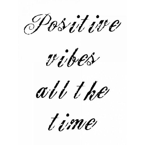 Positive Vibes Gold Ornate Wood Framed Art Print with Double Matting by Lewis, Sheldon