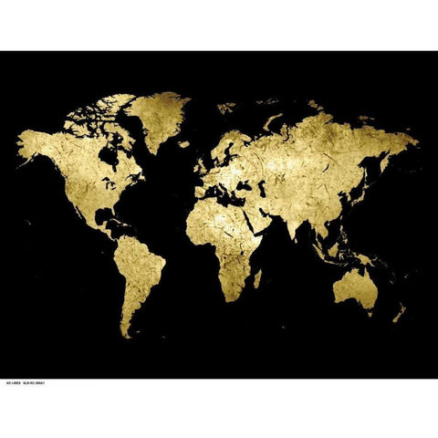 Golden World Black Modern Wood Framed Art Print by Lewis, Sheldon