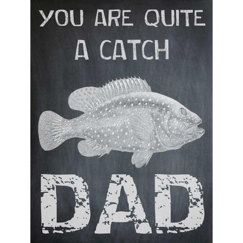 You Are A Catch Dad Black Modern Wood Framed Art Print with Double Matting by Lewis, Sheldon