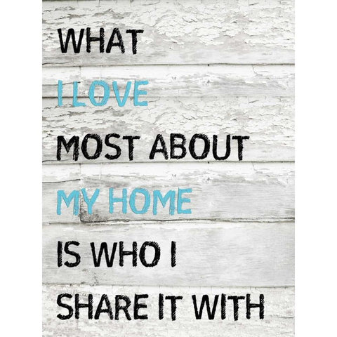 I Love My Home Black Modern Wood Framed Art Print by Lewis, Sheldon