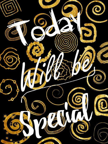 Today Is Golden Black Ornate Wood Framed Art Print with Double Matting by Lewis, Sheldon