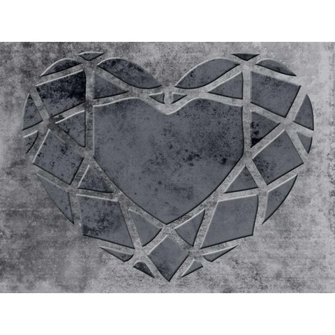 Transitional Geo Heart Black Modern Wood Framed Art Print by Lewis, Sheldon