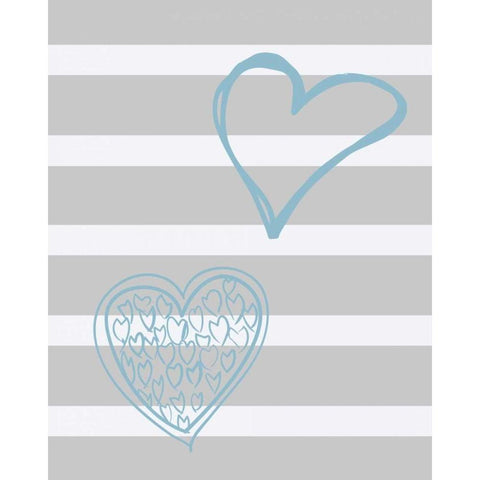 Loving Hearts Black Modern Wood Framed Art Print by Lewis, Sheldon