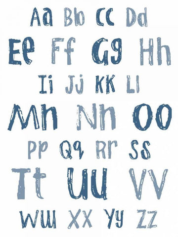 Now I know My ABC White Modern Wood Framed Art Print with Double Matting by Lewis, Sheldon
