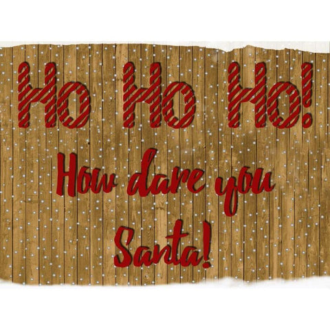 How Dare You Santa Black Modern Wood Framed Art Print with Double Matting by Lewis, Sheldon
