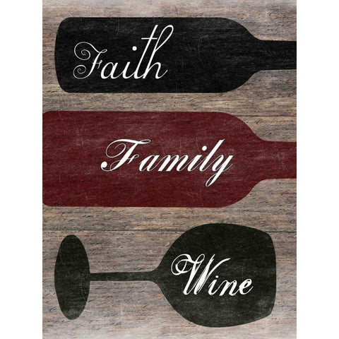 Faith Family Wine White Modern Wood Framed Art Print by Lewis, Sheldon