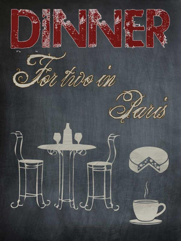 Parisian Dinner White Modern Wood Framed Art Print with Double Matting by Lewis, Sheldon