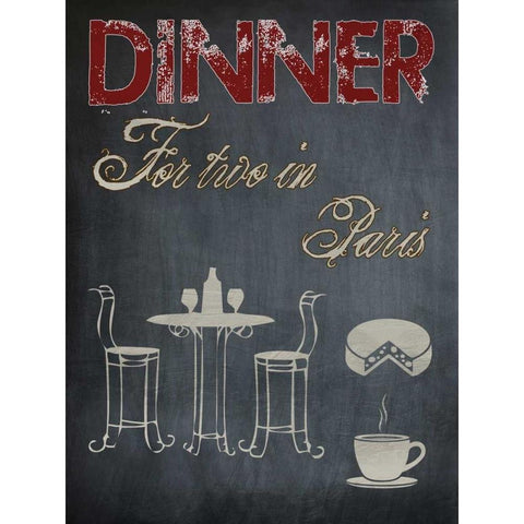 Parisian Dinner Black Modern Wood Framed Art Print with Double Matting by Lewis, Sheldon