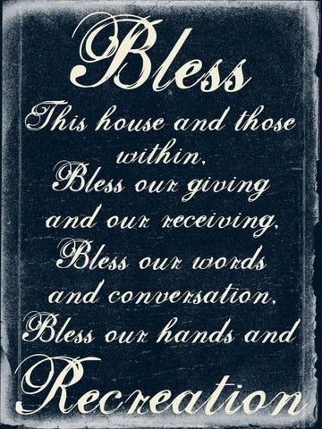Bless B Black Ornate Wood Framed Art Print with Double Matting by Lewis, Sheldon