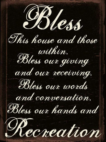 Bless A Black Ornate Wood Framed Art Print with Double Matting by Lewis, Sheldon