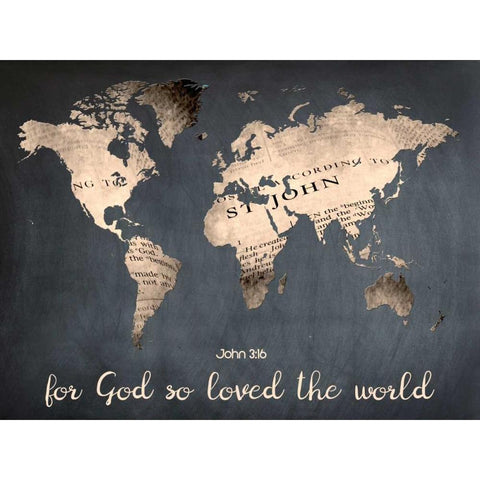 For God So Loved The World White Modern Wood Framed Art Print by Lewis, Sheldon