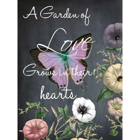 A Garden Of Love White Modern Wood Framed Art Print by Lewis, Sheldon