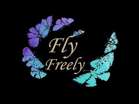 Fly Freely White Modern Wood Framed Art Print with Double Matting by Lewis, Sheldon