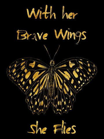 Brave Wings Black Ornate Wood Framed Art Print with Double Matting by Lewis, Sheldon