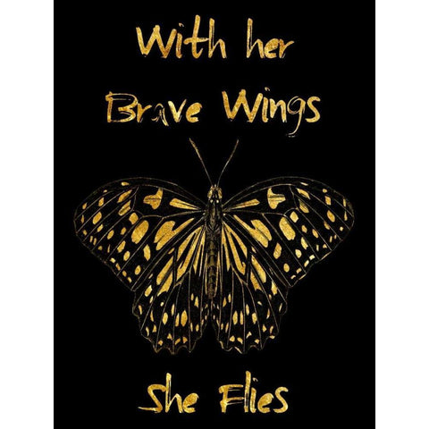 Brave Wings Black Modern Wood Framed Art Print with Double Matting by Lewis, Sheldon