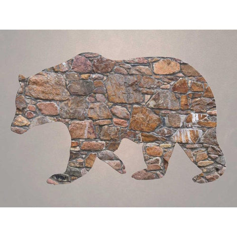 Bear Woods Black Modern Wood Framed Art Print with Double Matting by Lewis, Sheldon