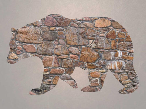 Bear Woods White Modern Wood Framed Art Print with Double Matting by Lewis, Sheldon