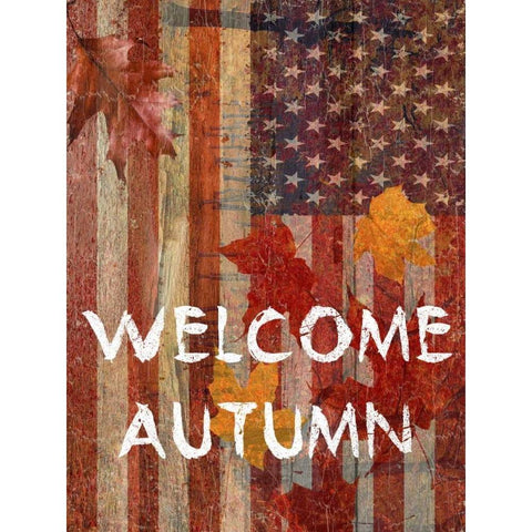 Fall Time USA Gold Ornate Wood Framed Art Print with Double Matting by Lewis, Sheldon